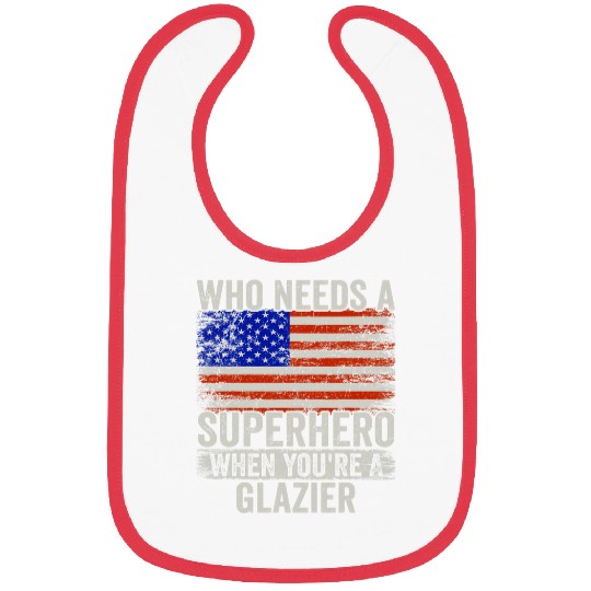 Funny Glazier Superhero vintages Tee For Men Dad 2 Bibs