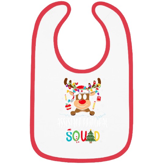 Assistant Principal Squad Reindeer School Worker Christmas Bibs