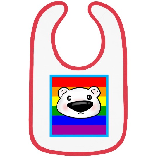 Gay Polar Bear Lover LGBTQ Stuff Teens Cute Rainbow Square Bibs