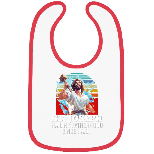 Funny Saint Joseph Catholic Father And Worker 3 Bibs