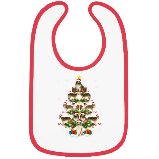 Dog Shetland sheepdog Shelties Christmas Tree xmass 3 Bibs