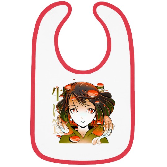 Anime Girls Orange Koi Fish Bubbles Otaku Bibs