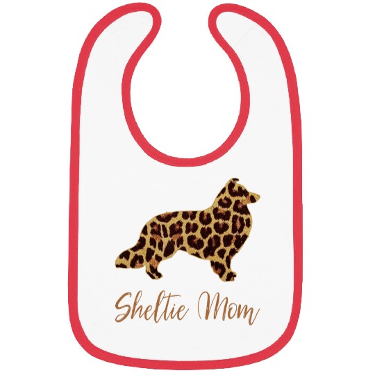 Dog Shetland Sheltie Mom Sheltie Mom Gift Leopard Print Sheltie Bibs