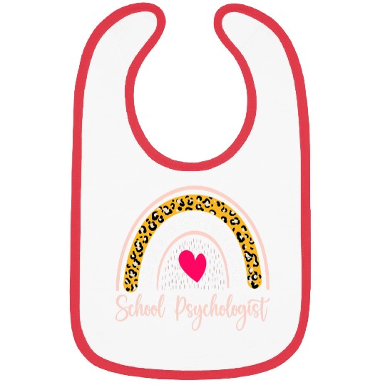 Back To School Psychologist Leopard Rainbow Teacher Novelty 1 Bibs