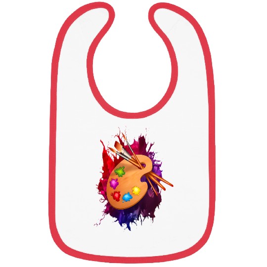 FUN ARTIST TEE PAINT BRUSH PALLET SPLASH PAINTING ART WORK Bibs