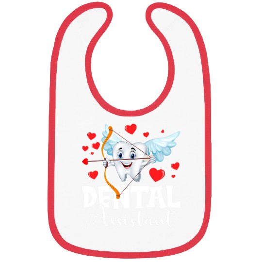Dental Assistant Dental Squad Cupid Teeth Valentines Day Men Tooth Bibs