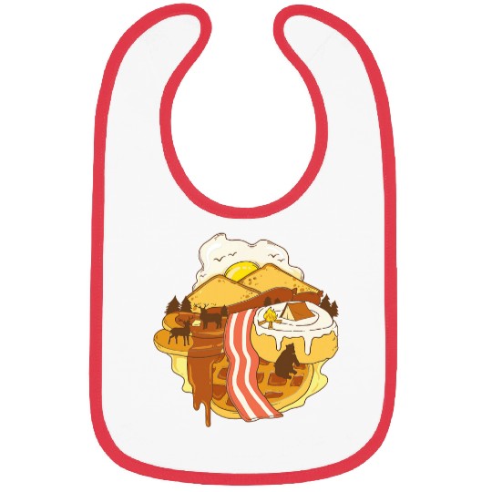 Food Landscape Bacon Egg Waffle Bibs
