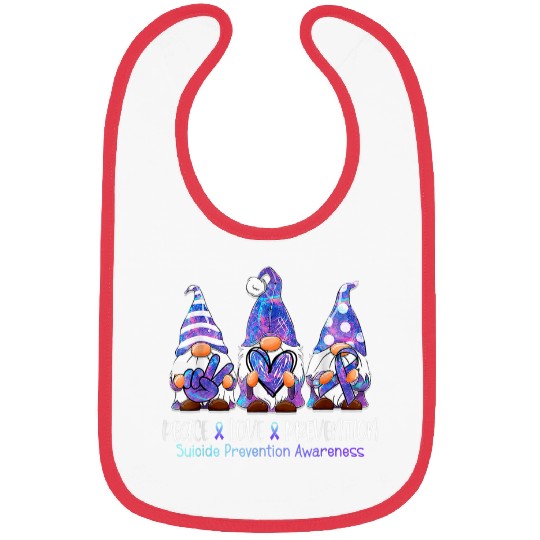 Gnomes Warrior Peace Love suicides Prevention Awareness Month Bibs