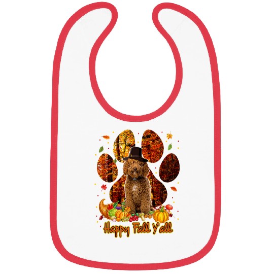Its Fall Yall Labradoodle Pilgrim Dog Paw Thanksgiving154 Bibs
