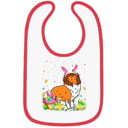 Easter Collie Dog Bunny Egg Hunting Collie Easter Sunday Bibs