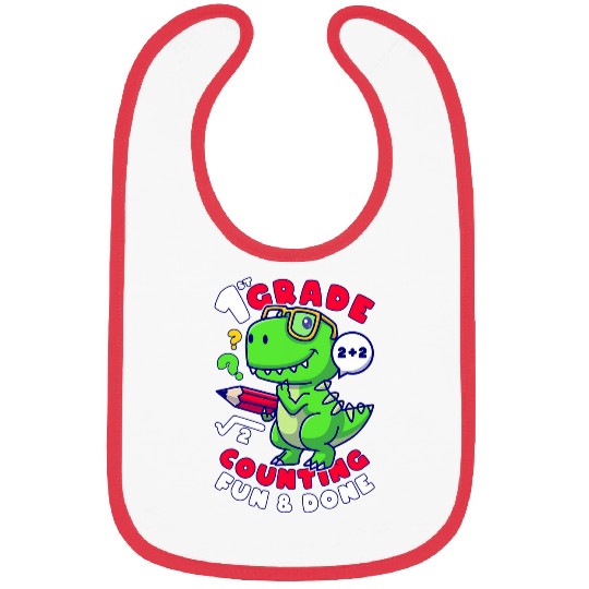 Back To School Boy 1st Grade Dinosaur First Day of School Bibs