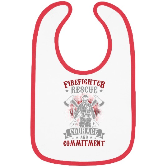 Fireman Firefighter Mens Cool Firefighter Rescue Courage Commitment Hero 53 Firemen Bibs