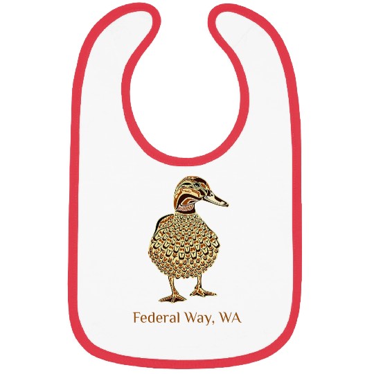 Federal Way Washington Mallard Duck Bird Native American Art Bibs