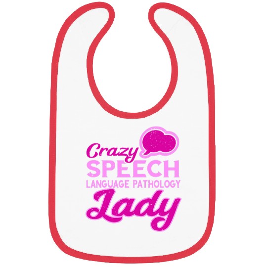 Womens crazys SLP Lady Speech Therapist Speech Language Pathologist Bibs