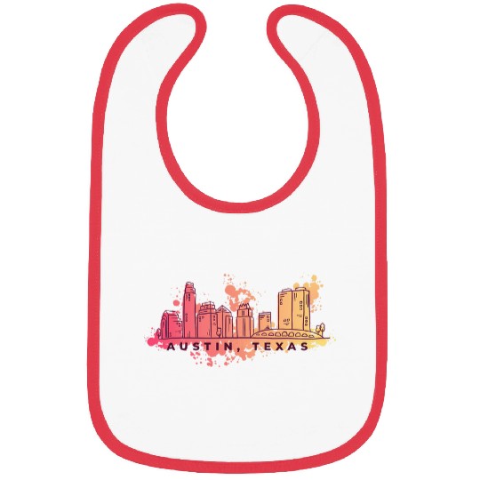Austin Texas Skyline City Design Bibs