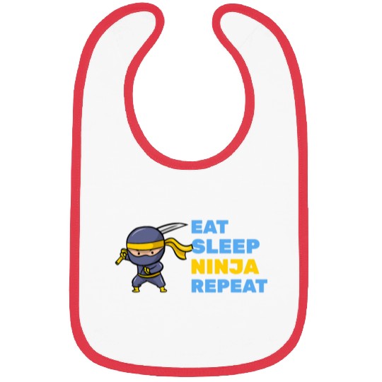 Funny eat sleep ninja repeat karate martial arts Bibs