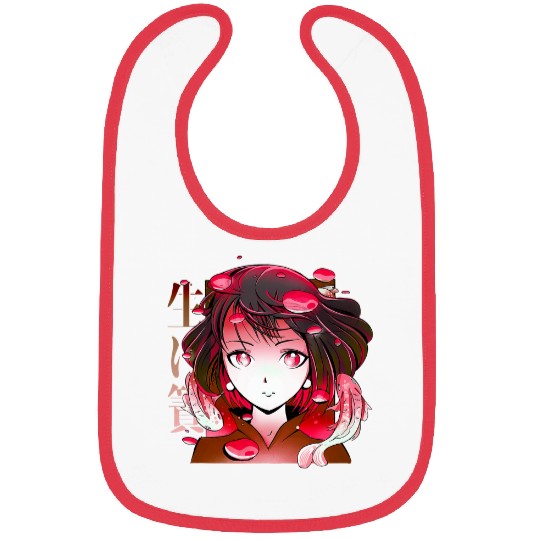 Anime Girls Red Koi Fish Bubbles Otaku Bibs