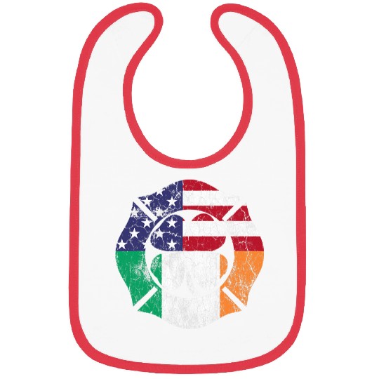 Fireman Firefighter St Patricks Day Irish American Flag Shamrock Firemen Bibs