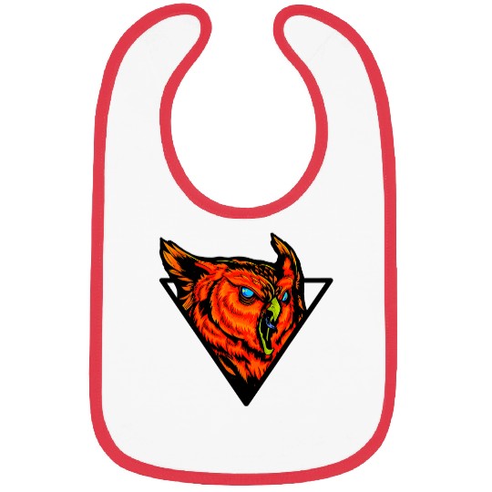 Angry Fierce Owl illustration Bibs