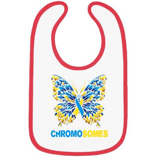 Down Syndromes Yellow blue Love Does not Count Chromosomes 2 Bibs