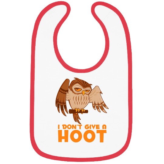 I Dont Give A Hoot Grumpy Cartoon Owl Bibs