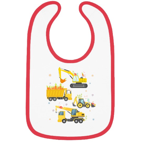 Funny Easter Egg Hunt Crane Truck Construction Toddler Bibs