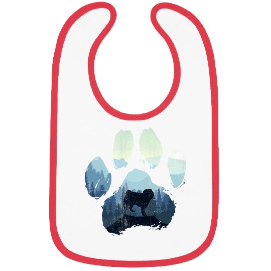 ChiPoo Dog Paw Mom Dad Mountains Bibs