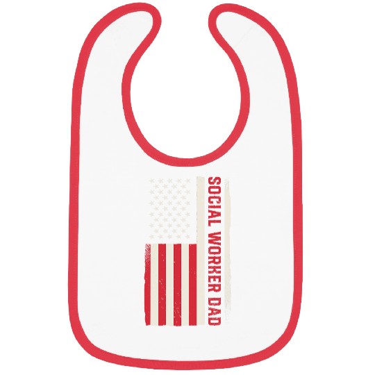 Patriotic Welfare Almoner Social Worker Dad American Flag 5 Bibs