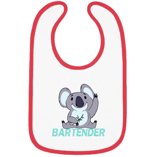 Funny Bear Bartender Koalafied Qualified Barkeeper Cute Bears Bibs