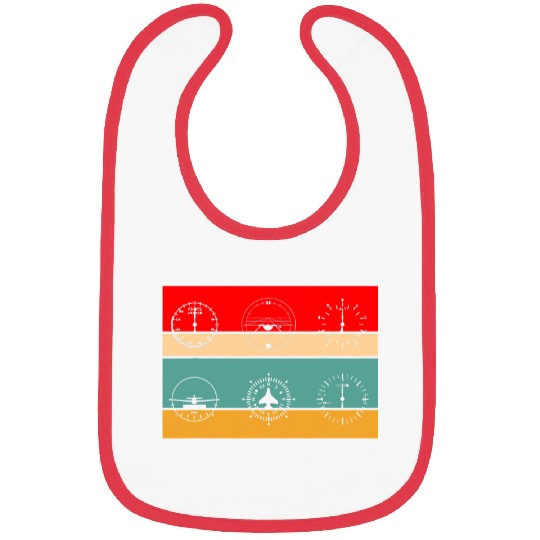 Flight Captain Pilot Aeroplane Instrument Vintage Bibs