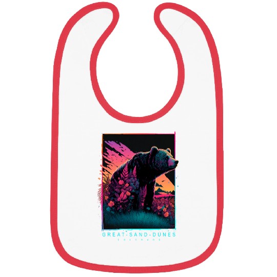 Funny Bear Great Sand Dunes Colorado Mountain Cute Bears Bibs