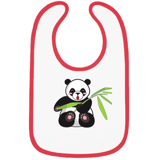 Funny Bear Panda Tee Cute Panda Eats Bambus Panda Cute Bears Bibs