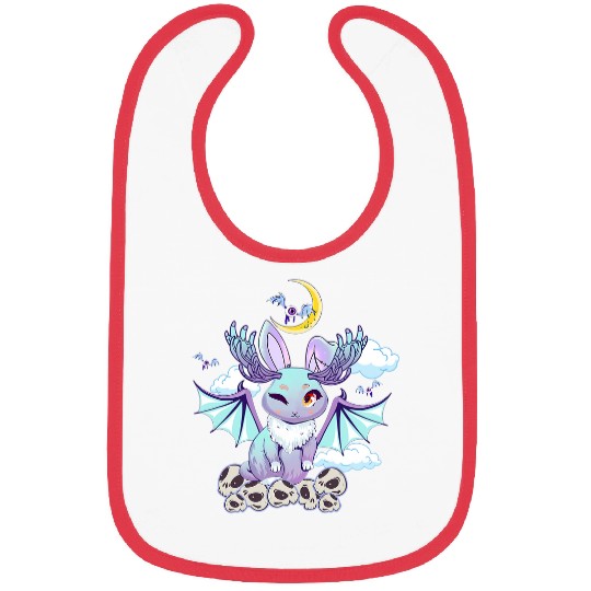 Rabbits Pastel Goth Rabbit Bat Wings Kawaii Anime Mint Green Creepy Bibs