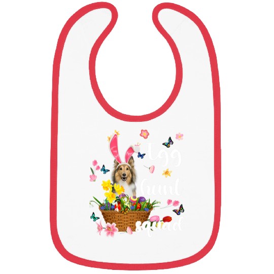 Dog Shetland Sheepdog Happy Easter Day Easter Colorful Egg Hunt Bibs