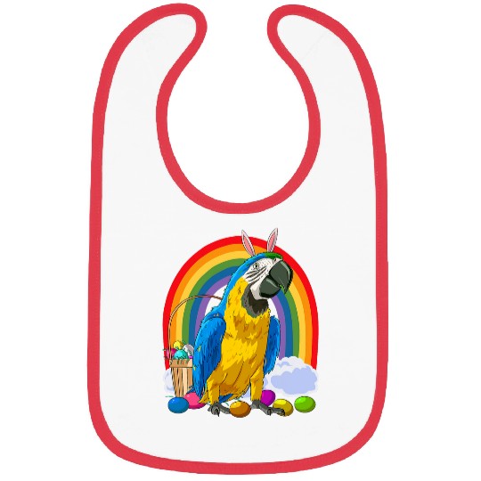 BlueAndYellow Macaw Easter Eggs Bunny Parrot Bibs