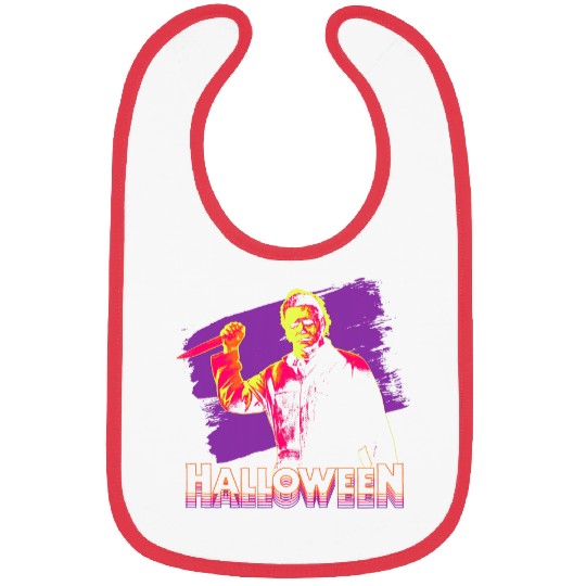 Halloween Michael Myers Neon Portrait Bibs