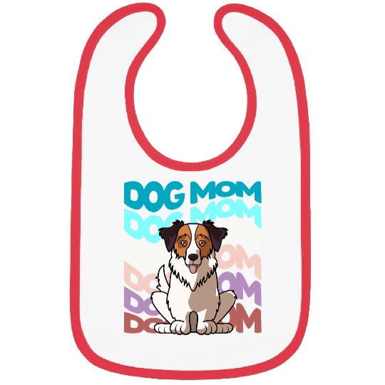 Cool Australian Shepherd Aussie Dog Mom Retro vintages Dog Bibs