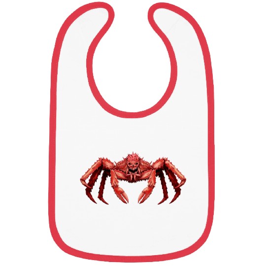 King Crab Fisherman Gift With Skull Design Illustration Bibs