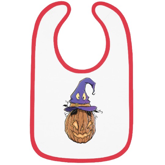Pastel Goth Pumpkin Warlock Squash Fruit Halloween Magic Hat 518 Bibs