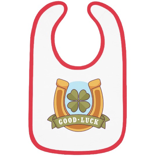 Good Luck horseshoe illustration gift Bibs