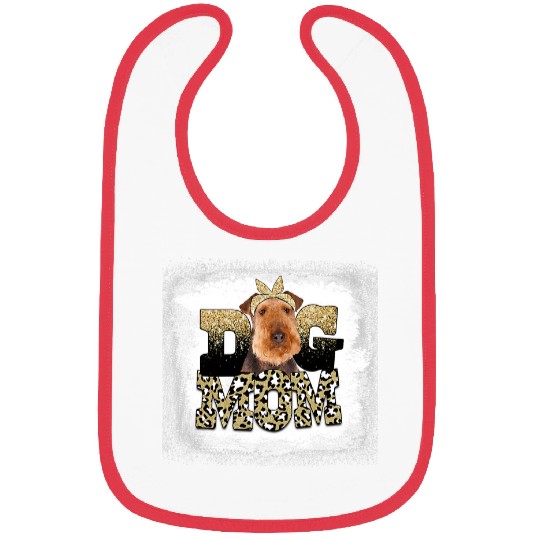 Dog Airedale Terrier Western Leopard Airedale Terrier mom mothers day Bibs