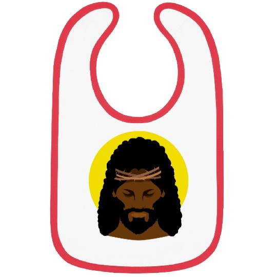 Black Jesus With Afro African American Religious Portrait Bibs