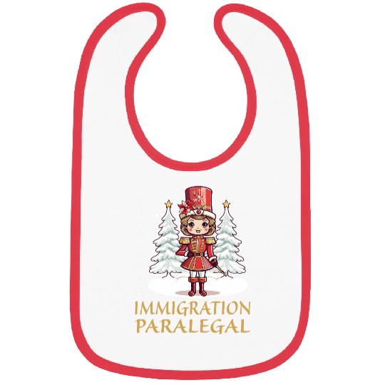 Immigration Paralegal Christmas Classic Female Nutcracker Bibs