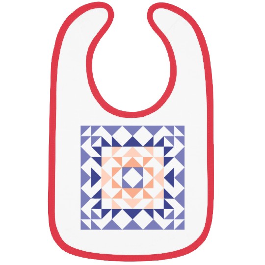 Sewing Machine Barn Quilt Geometric Shapes Design in Peach and Lavender Bibs