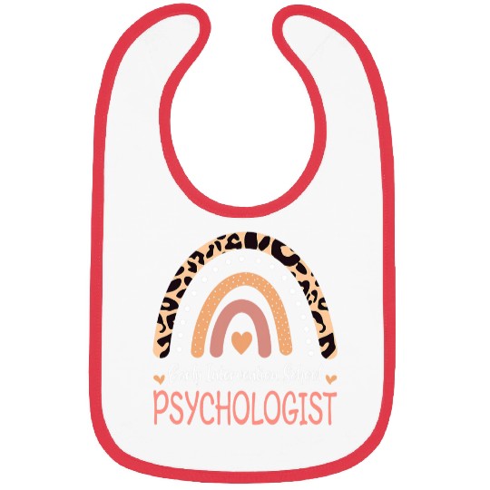 Early Intervention School Psychologist Leopard Rainbow Bibs