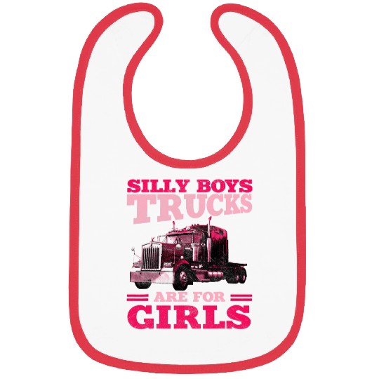 Trucker Gifts Tractor Trailer 18 Wheeler Trucks For Girls Bibs