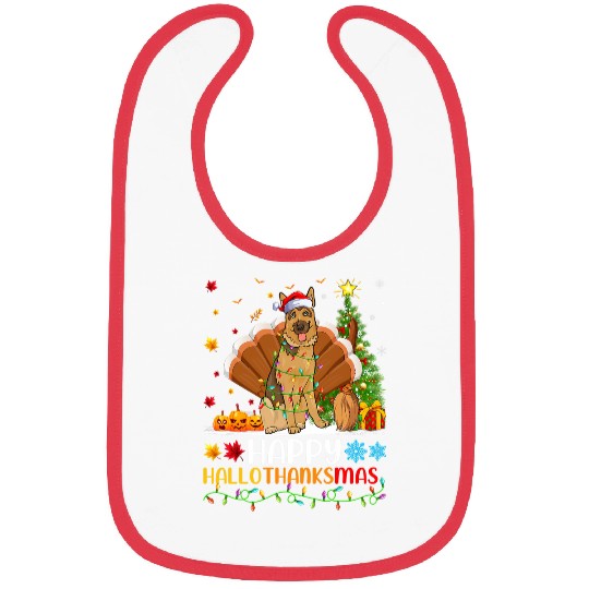 Dog Lover Funny Happy Belgian Malinois Dog HelloThanksMas 2 Bibs