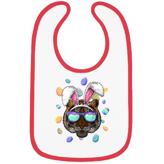 Tiger Gift Easter Bunny Ears Funny Easter Eggs Hunting Bibs