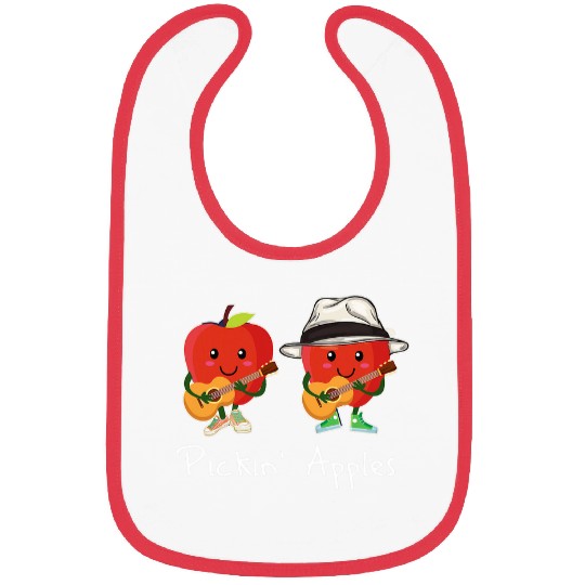 Funny Cartoon Apples Pickin Guitar Cute Apple Picking Bibs