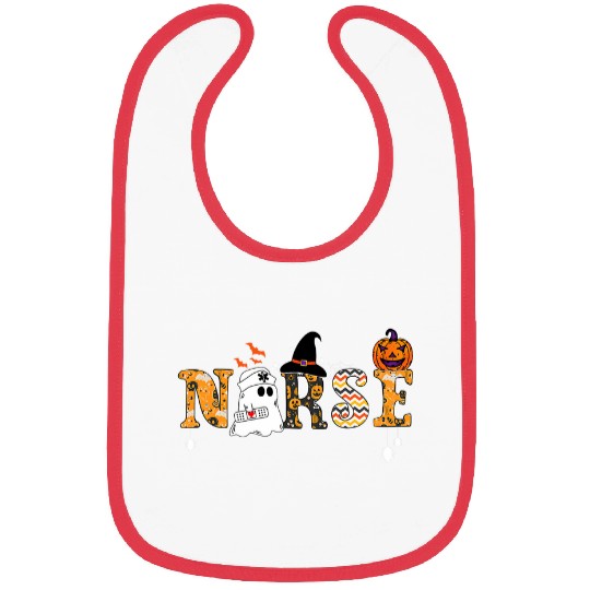 Halloween nurses Nursing Cute Health Worker Halloween Pattern 16 Bibs